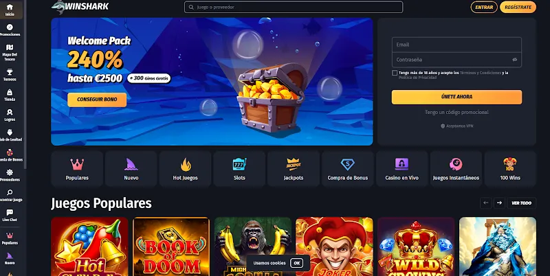 Winshark — casinos extranjeros fiables con 7.000 juegos